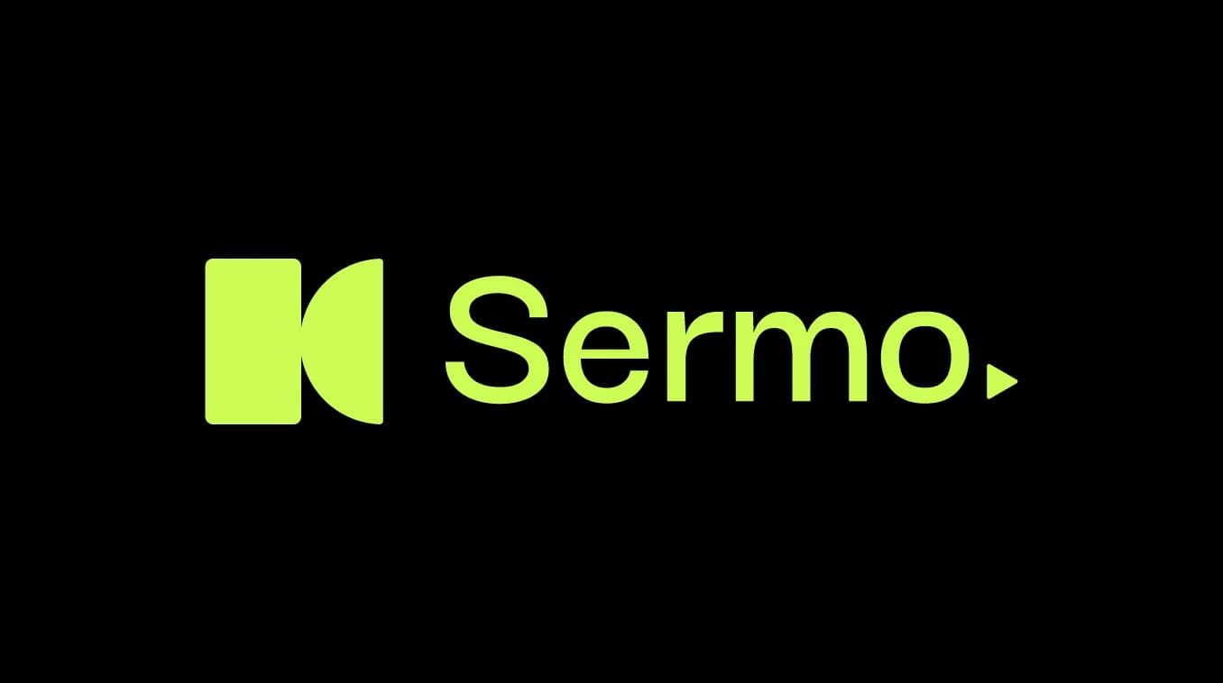 Sermo: Logo e identidad visual para Sermo, proyecto personal de branding: un símbolo geométrico, una tipografía limpia y un verde lima que no pasa desapercibido.