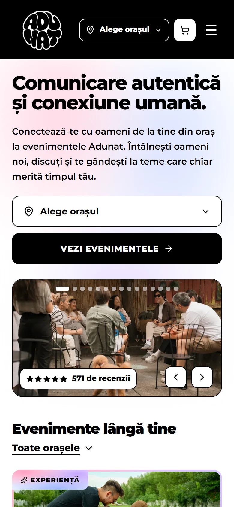 adunat.ro: captura en móvil 1