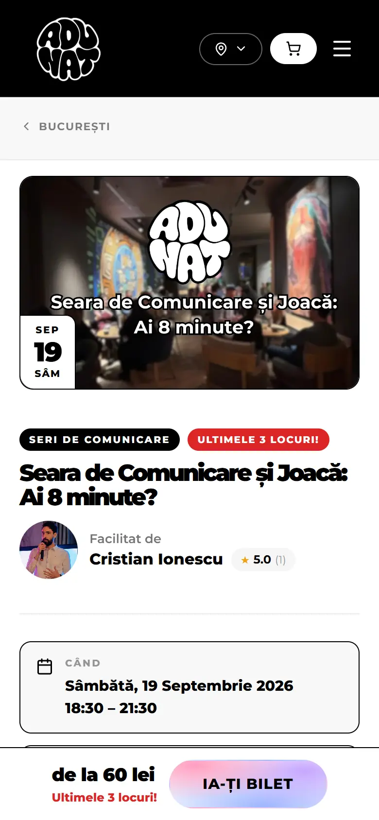 adunat.ro: Evento en móvil