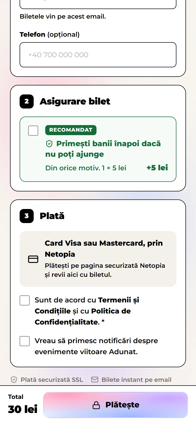 adunat.ro: Checkout: pago
