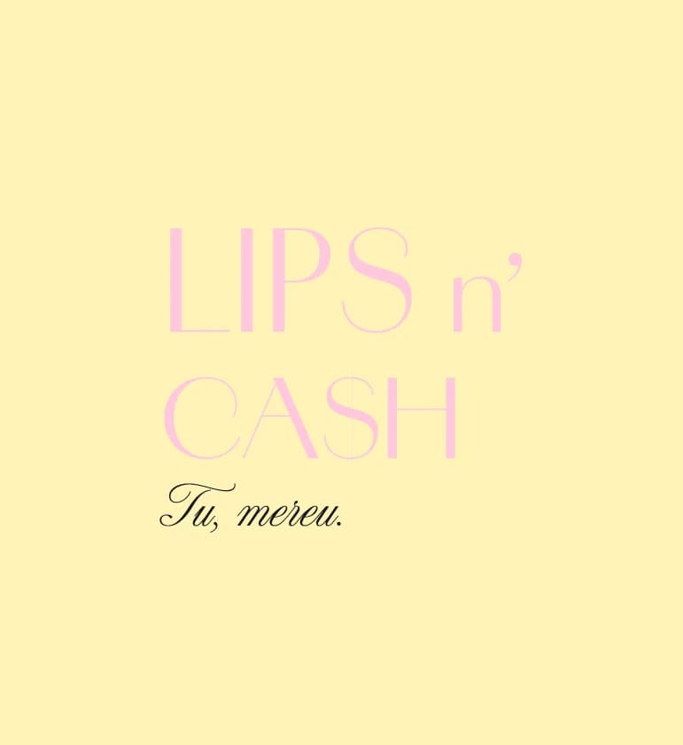 Lips n' Cash: Logo sobre amarillo